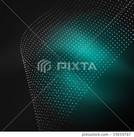 3D illuminated wave of glowing particles 3D illuminated wave of glowing particles 33659787