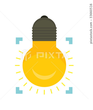 Lightbulb in Quotes. Glowing Yellow Light Bulb Lightbulb in Quotes. Glowing Yellow Light Bulb 33660516