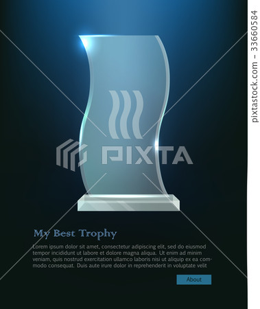 My Best Trophy. Crystalic Award in Waved Shape 33660584