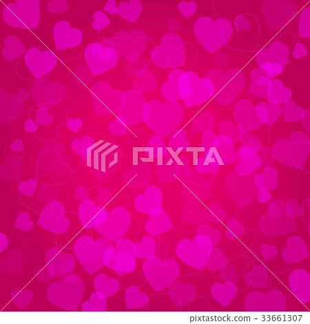 Background with pink hearts on pink background Background with pink hearts on pink background 33661307
