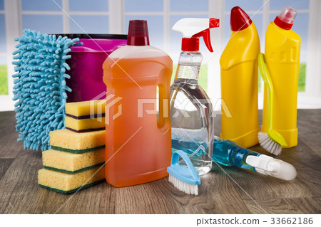 Cleaning products. Home concept and window Cleaning products. Home concept and window 33662186