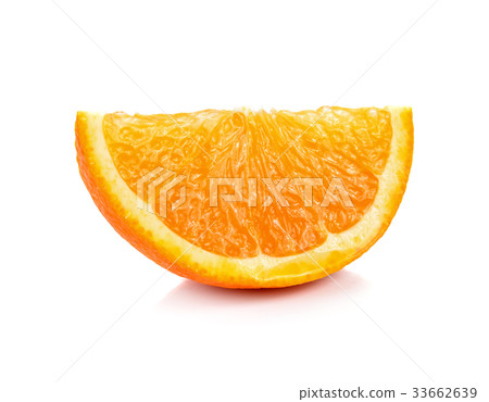 Orange fruit sliced isolated on white background Orange fruit sliced isolated on white background 33662639