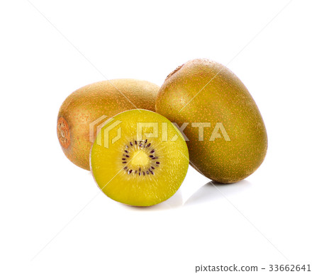 Yellow kiwi fruit isolated on white background Yellow kiwi fruit isolated on white background 33662641