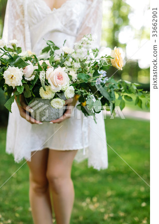 youth, freedom, environment concept. young lady 33662901