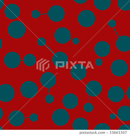 Pair of green spot connected with lines on red 33663307