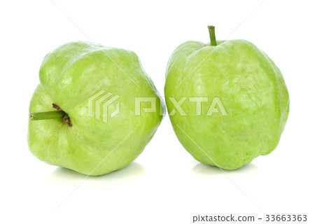 Guava fruit isolated on the white background. 33663363
