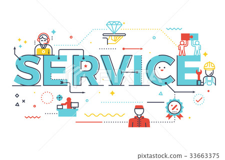 Service word lettering illustration-插圖素材 [33663375] - PIXTA圖庫