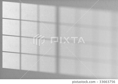 White wall with wallpaper and sunlight from window White wall with wallpaper and sunlight from window 33663756