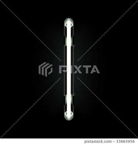 Neon Light Alphabet I. 3D illustration 33663956