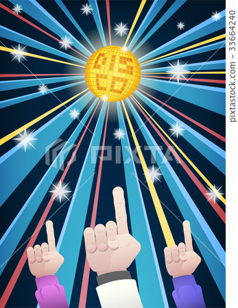 Disco night party hands Disco night party hands 33664240
