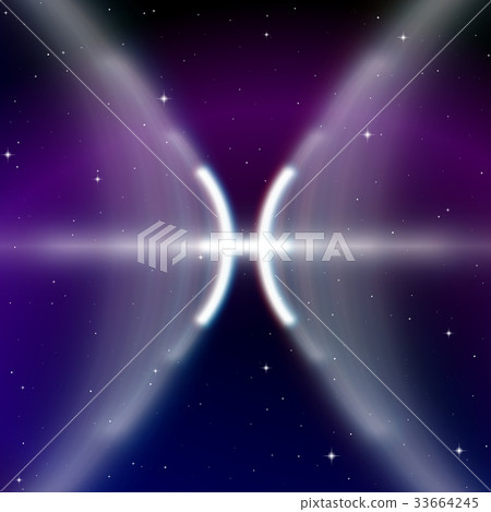 Astrology sign of Pisces or fish with mystic aura 33664245