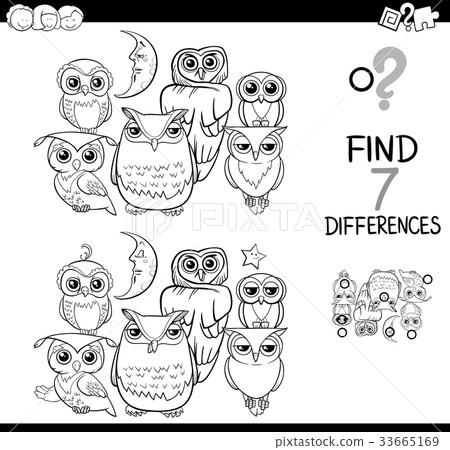 spot the difference with owls coloring book spot the difference with owls coloring book 33665169