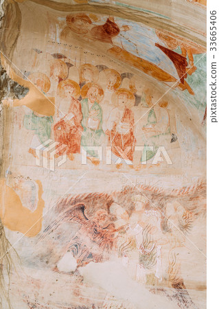 Ancient Frescoes In Walls Of Caves Of David Gareja Ancient Frescoes In Walls Of Caves Of David Gareja 33665406