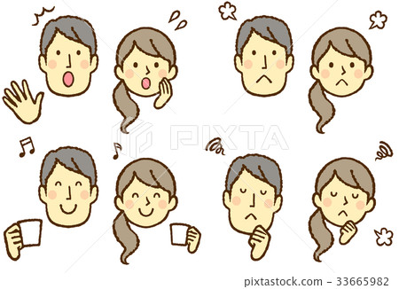 Various facial expressions Young Various facial expressions Young 33665982