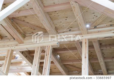 Building site image ceiling of wooden two-story house Building site image ceiling of wooden two-story house 33665997