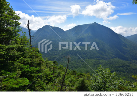 從芋頭山看見的夏天人的身體山和Daimaneko山 33666255