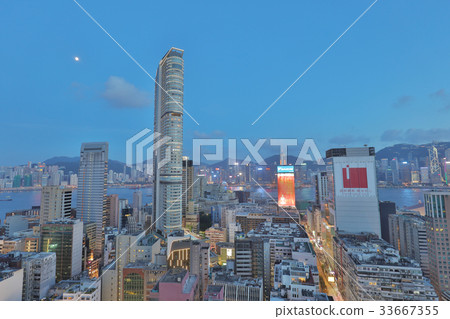 Tsim Sha Tsui area Hong Kong city sunset 33667355