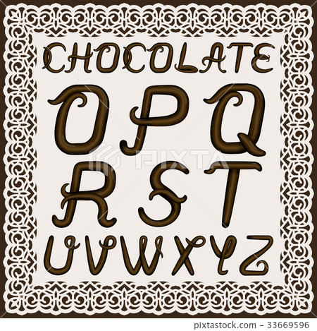 Set of uppercase Latin letters made chocolate Set of uppercase Latin letters made chocolate 33669596
