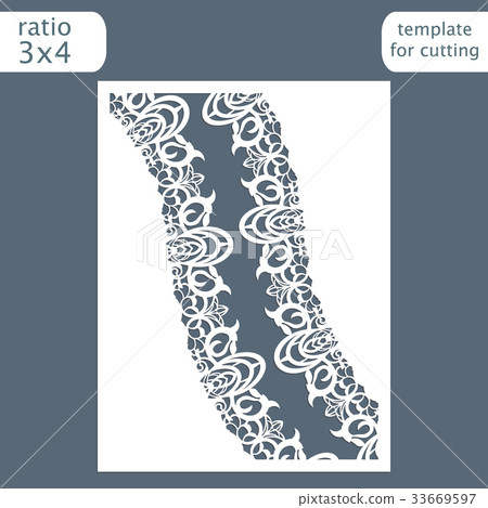 Laser cut wedding invitation card template. Laser cut wedding invitation card template. 33669597