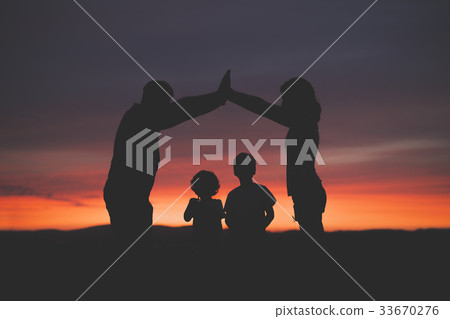 Happy family with dream house Happy family with dream house 33670276