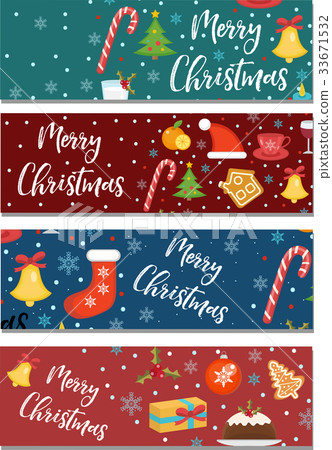 Merry Christmas set of banners, template with Merry Christmas set of banners, template with 33671532