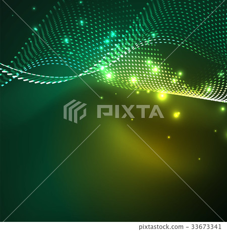 Vector wave particles background Vector wave particles background 33673341
