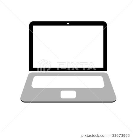 Laptop black gray icon in trendy flat style - Stock Illustration ...