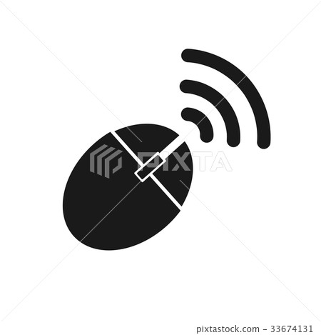 Computer wireless mouse icon isolated on white  33674131