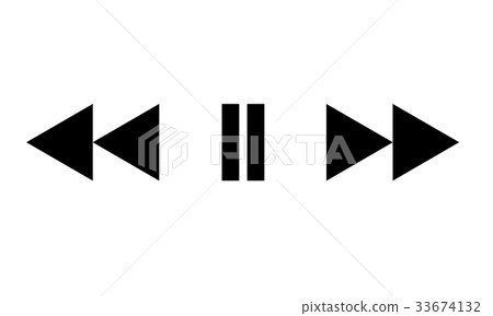 Vector black media player icon set isolated Vector black media player icon set isolated 33674132