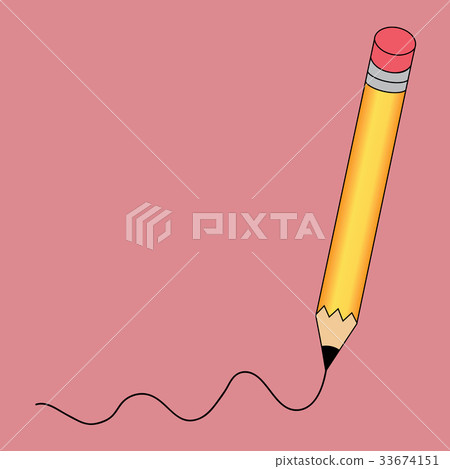 Pencil - vector icon in yellow with a writing Pencil - vector icon in yellow with a writing 33674151
