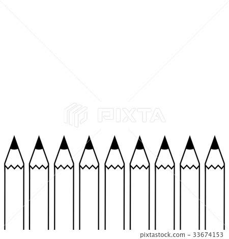 Pencil - vector icon in black with shadow  33674153