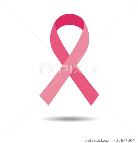 Illustration of pink ribbon isolated on white - Stock Illustration ...