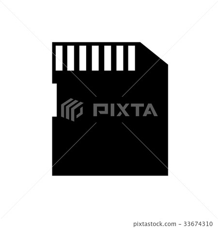 Vector Icon SD card isolated on white background. - Stock Illustration ...
