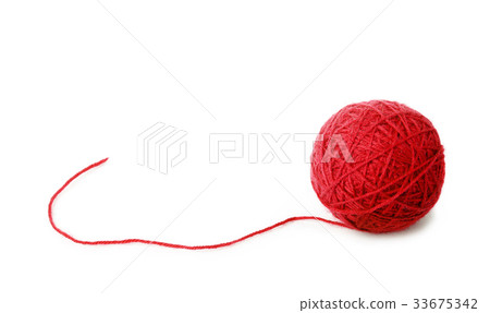 Clew of red wool 33675342