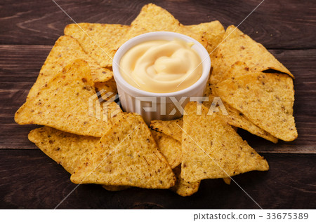 Nachos and dip Nachos and dip 33675389