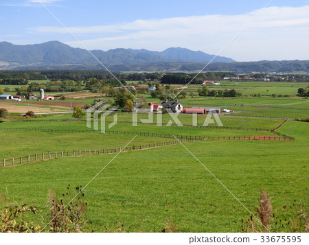 Hokkaido Hidaka region farm scenery 33675595