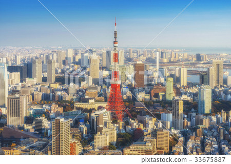 Skyline of Tokyo Cityscape with Tokyo Tower 33675887