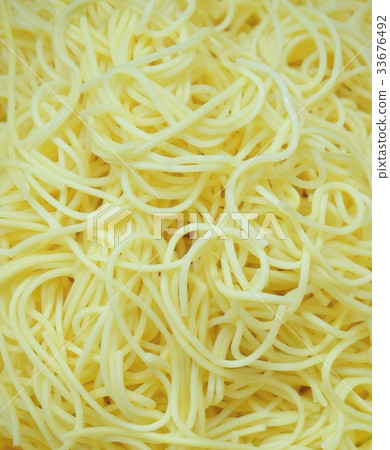 Cooked Yellow Egg Noodles for Asian Cooking 33676492