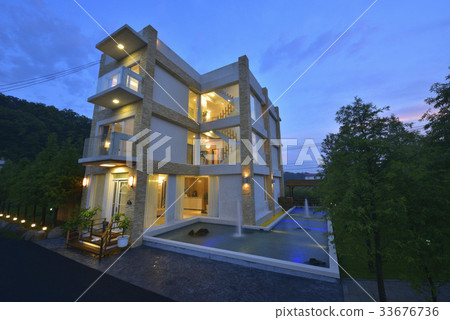建築,裝潢,設計,庭院,花園,生活,夜晚 33676736
