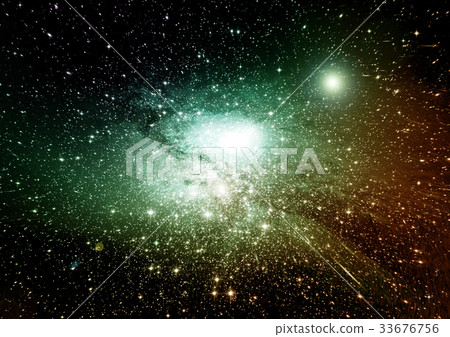 Stars, dust and gas nebula in a far galaxy 33676756