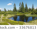 mountain scenery with lake in Carpathians 33676813