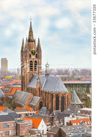 Aerial panoramic view in Delft, Holland 33677389