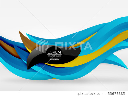 Vector colorful wave lines in white and grey 3d 33677885