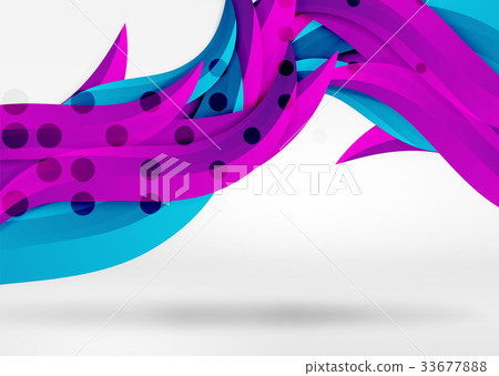 Vector colorful wave lines in white and grey 3d 33677888
