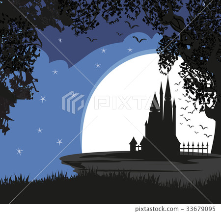 Magic Fairy Tale Princess Castle in the night Magic Fairy Tale Princess Castle in the night 33679095