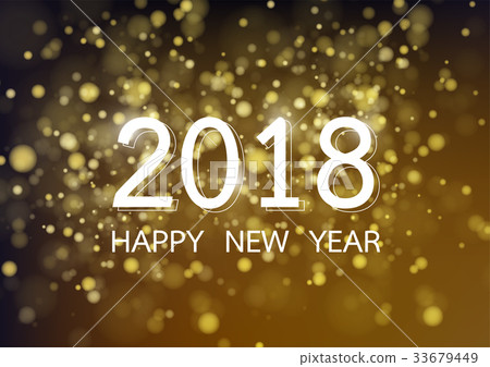 Happy new year 2018 with gold abstract bokeh Happy new year 2018 with gold abstract bokeh 33679449