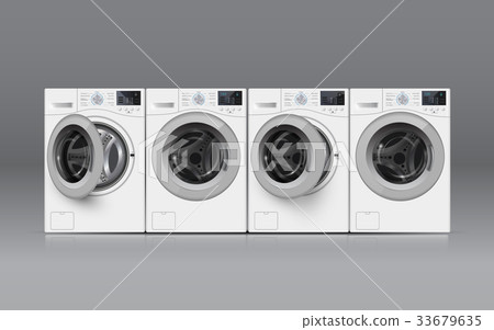 Realisic vector washers on grey background Realisic vector washers on grey background 33679635