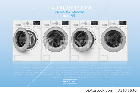 Laundry Room realisic vector illlustration Laundry Room realisic vector illlustration 33679636