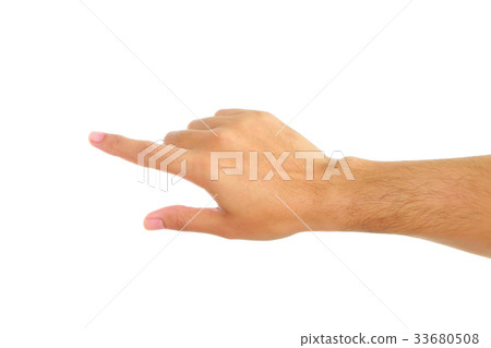 Male hand pointing the finger Male hand pointing the finger 33680508
