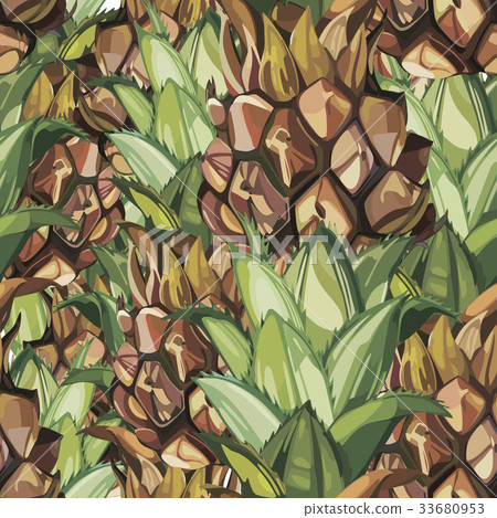 Pineapple texture. Seamless pattern with tropical 33680953